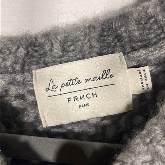 FRNCH PARIS GRAY MITCHELL KNIT SWEATER MADE IN ITALY MOHAIR WOOL SMALL/MEDIUM - Picture 3 of 6